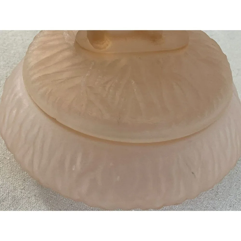 Vintage‎ L.E. Smith Glass Pink Elephant Trinket Box or Powder Jar c.1935